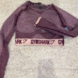 Gymshark long sleeve flex crop top purple